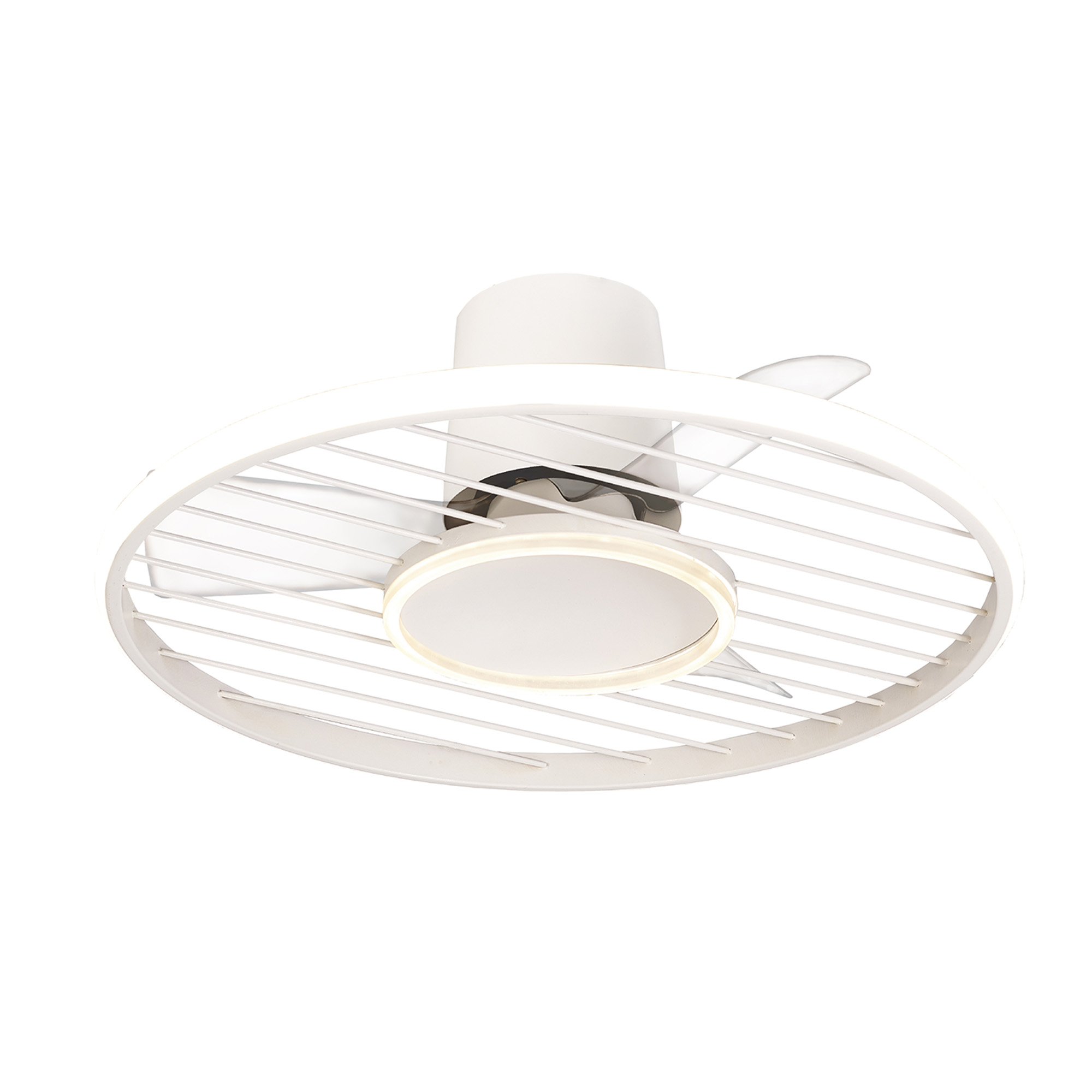 M8720  Soho 45W LED Dimmable Ceiling Light With Built-In 30W DC Fan, 2700-5000K Remote & APP Control, White